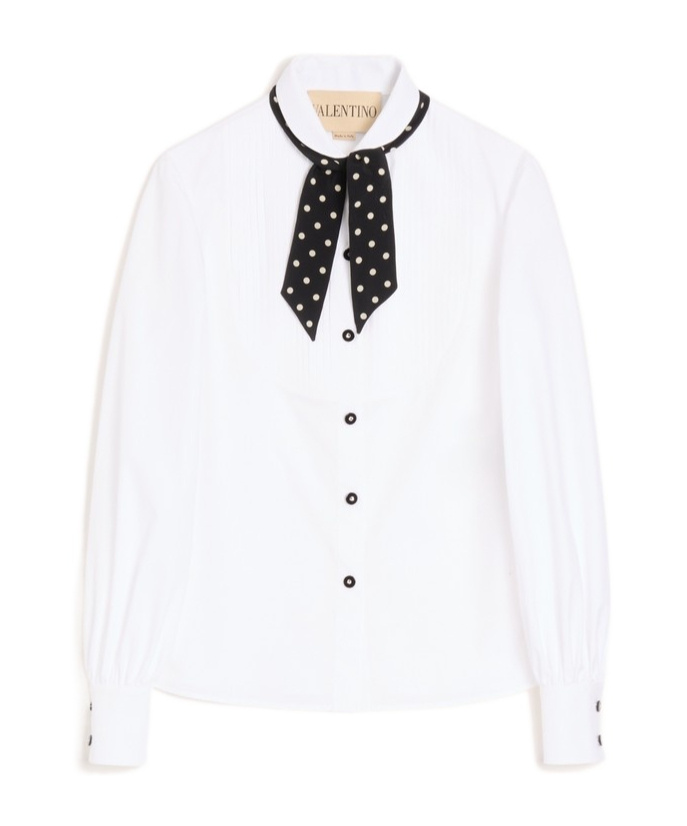 Valentino Cotton Popeline Shirt In White