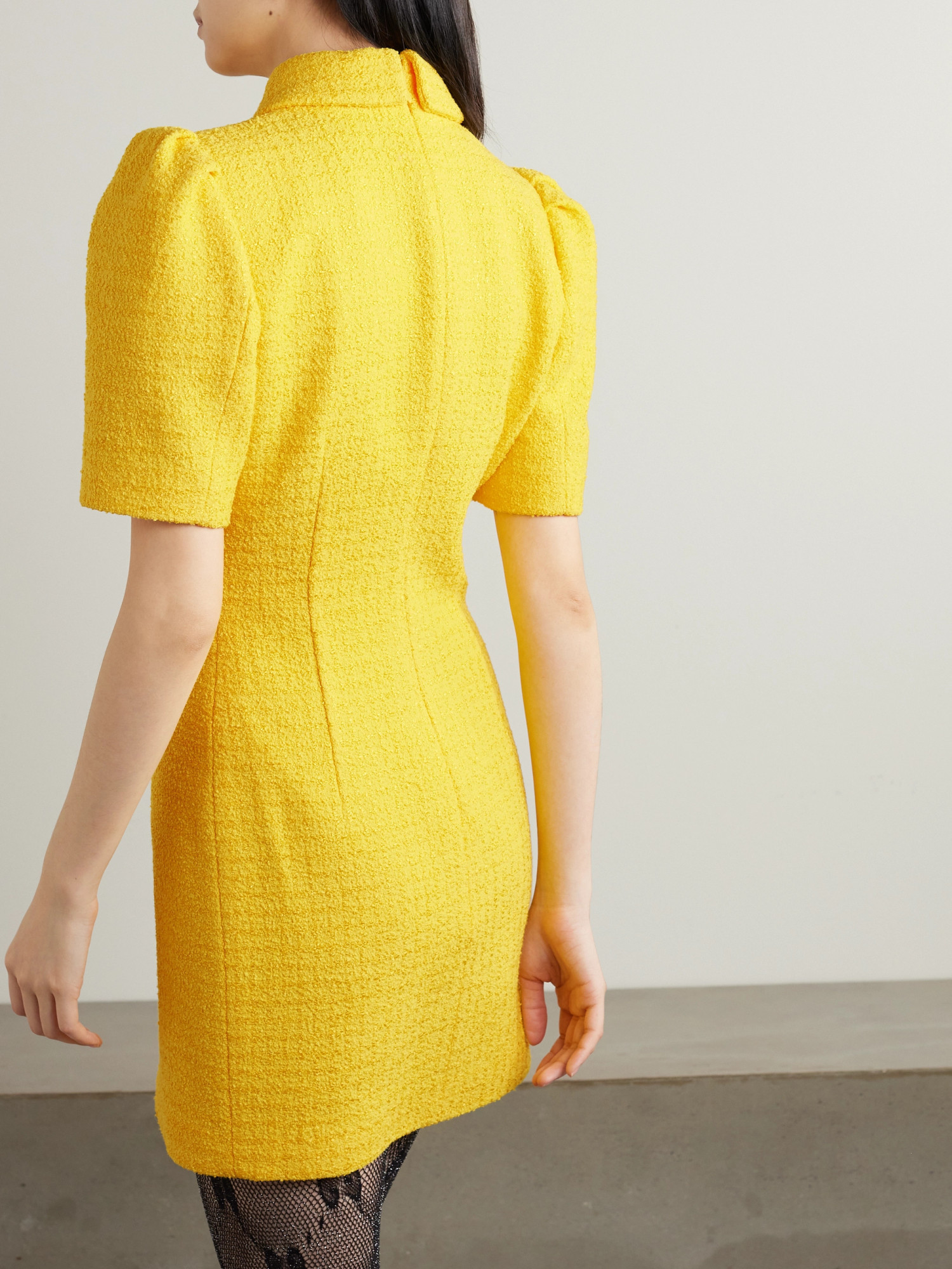 Alessandra Rich Short Sleeve Dress In Yellow