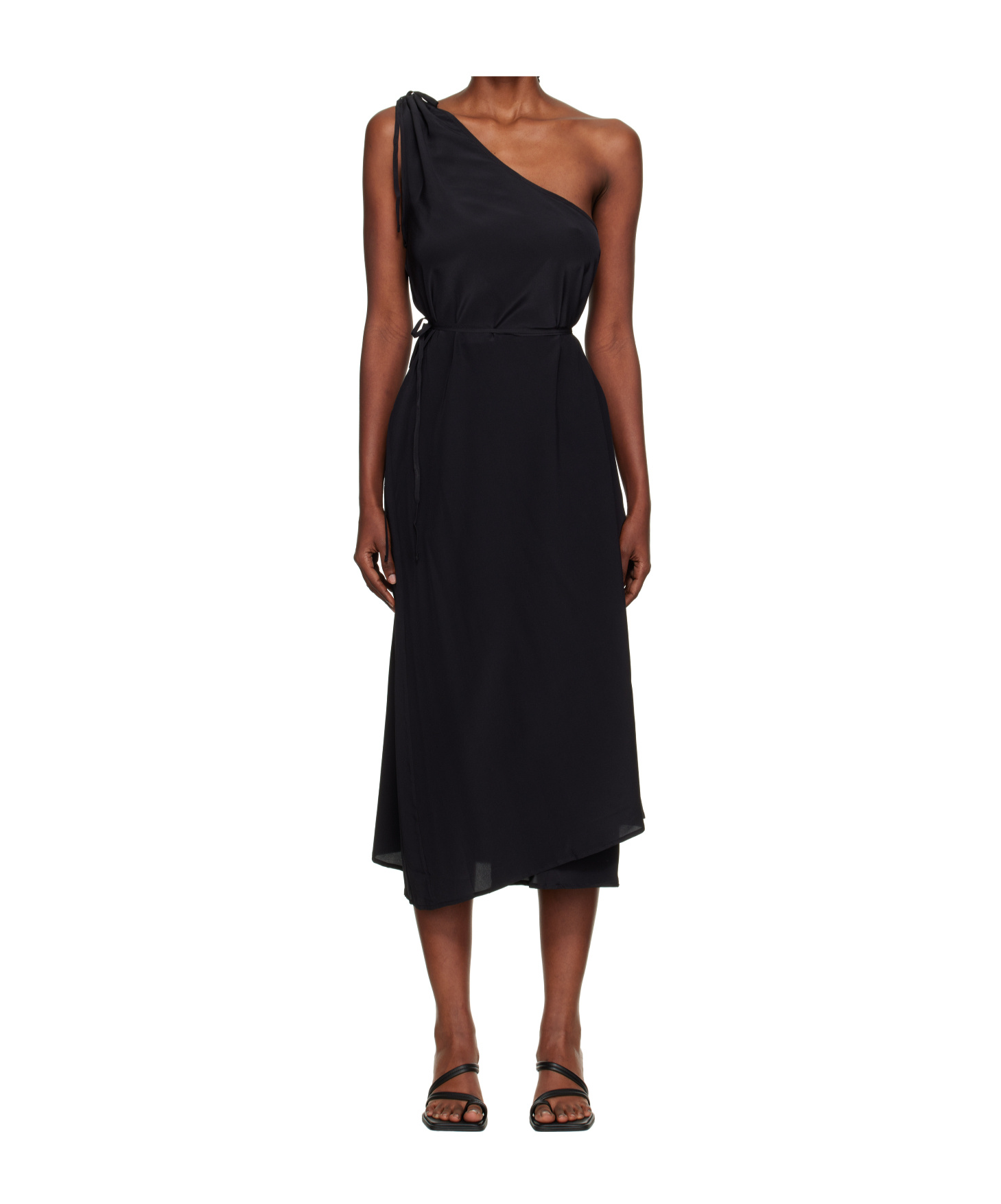 Baserange One Shoulder Dress In Black