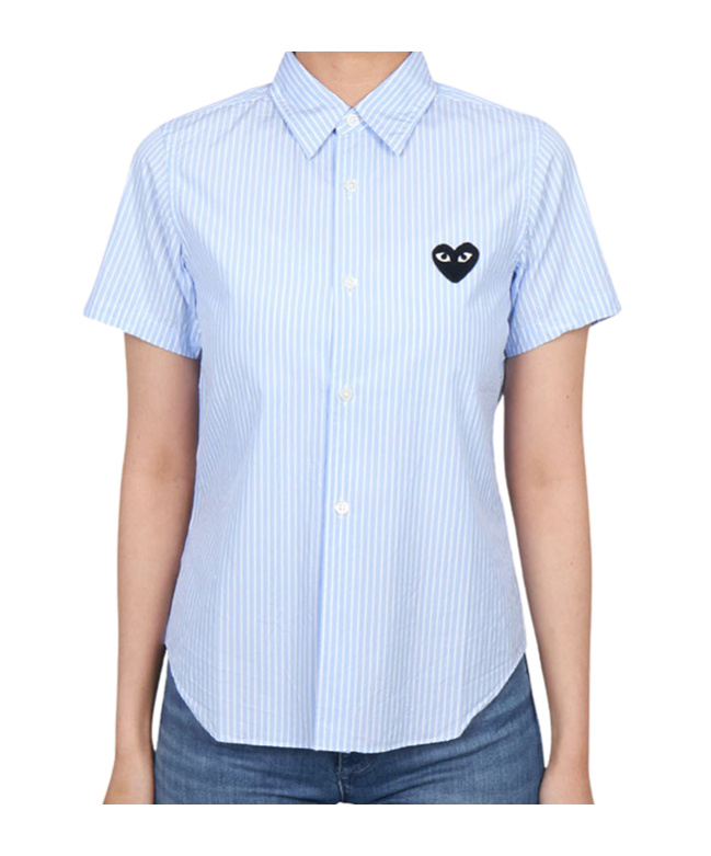 Comme Des Garçons Short Sleeve Shirt In Blue