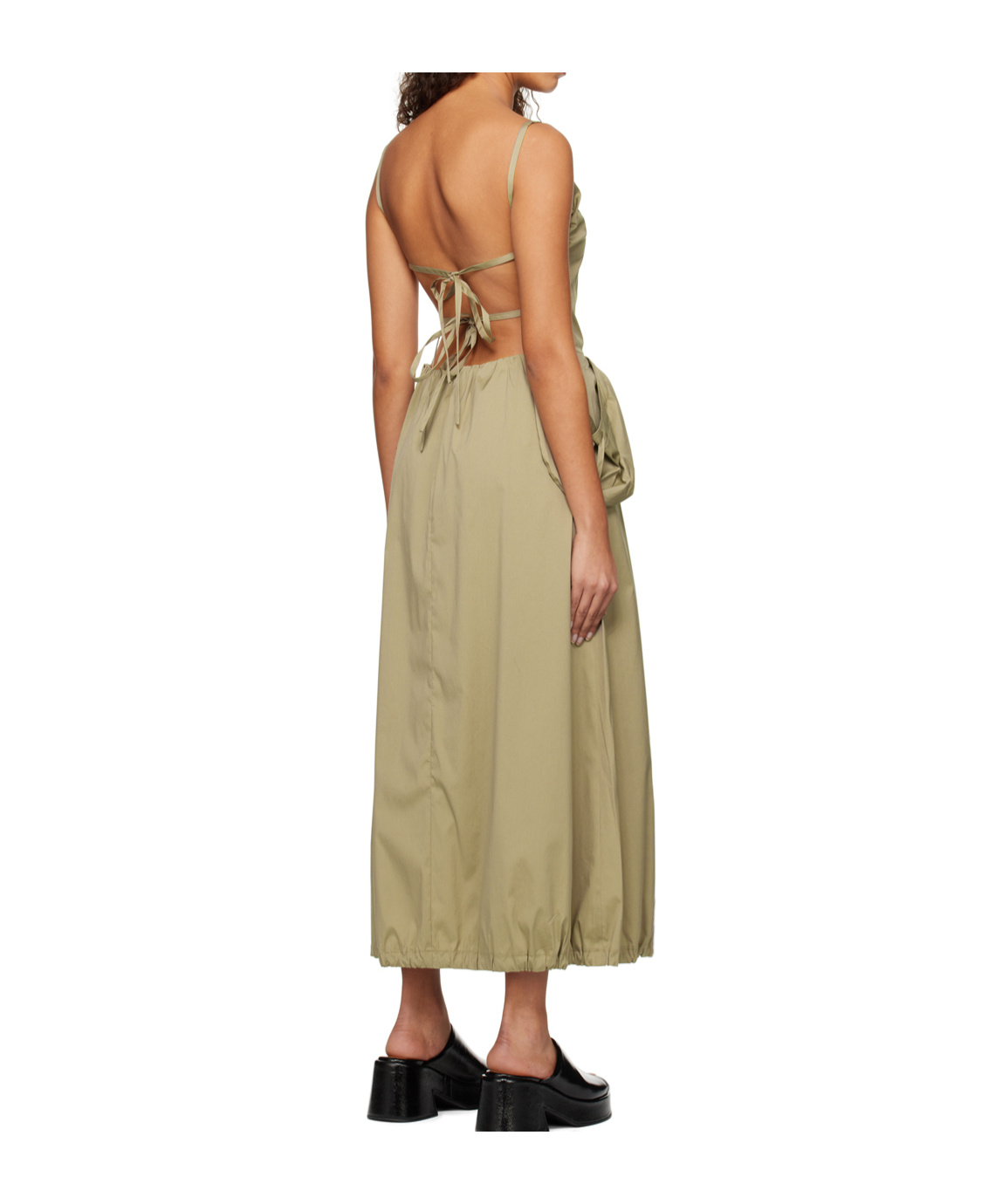 Open Yy Pleated Dress In Brown