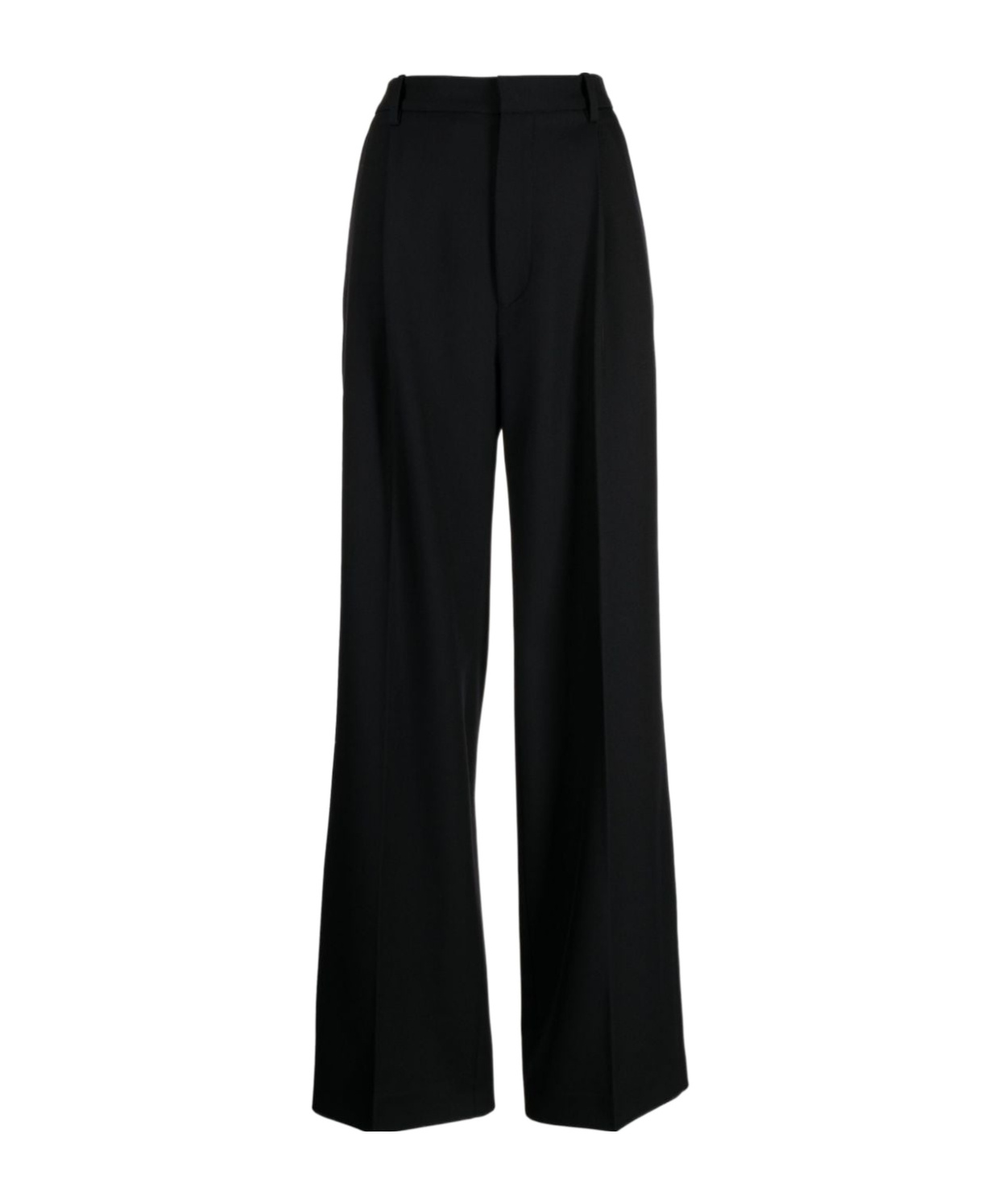 Plan C Wool Tailored Trousers In Black