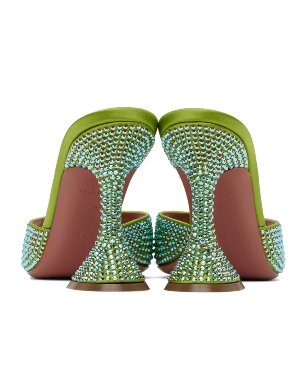 AMINA MUADDI CAROLINE CRYSTAL HIGH-HEELED SANDALS 
