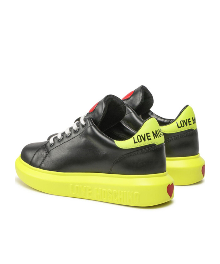 Moschino Lace-up Low-cut Sneakers In Black