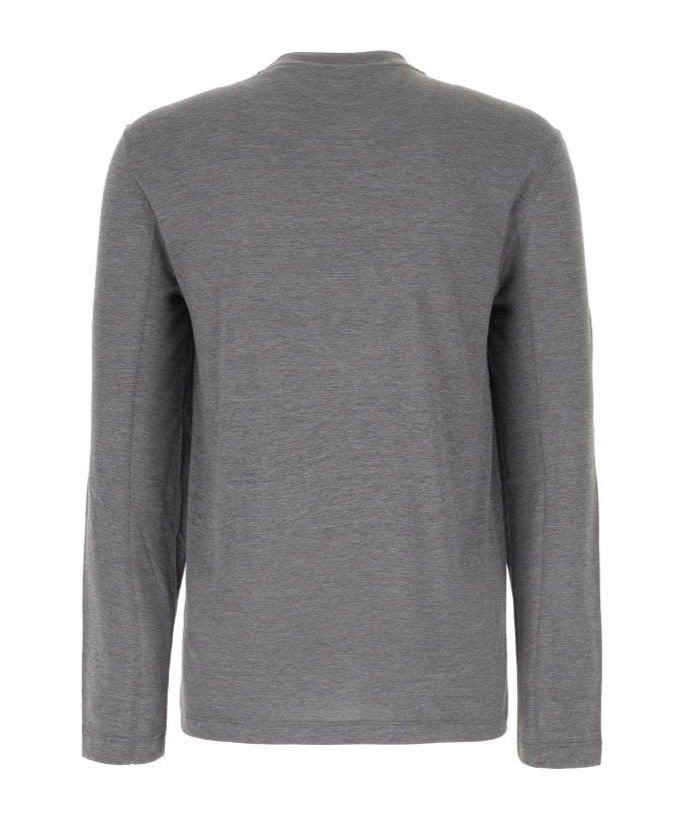 Brunello Cucinelli Silk Blend Crew Neck Sweater In Gray