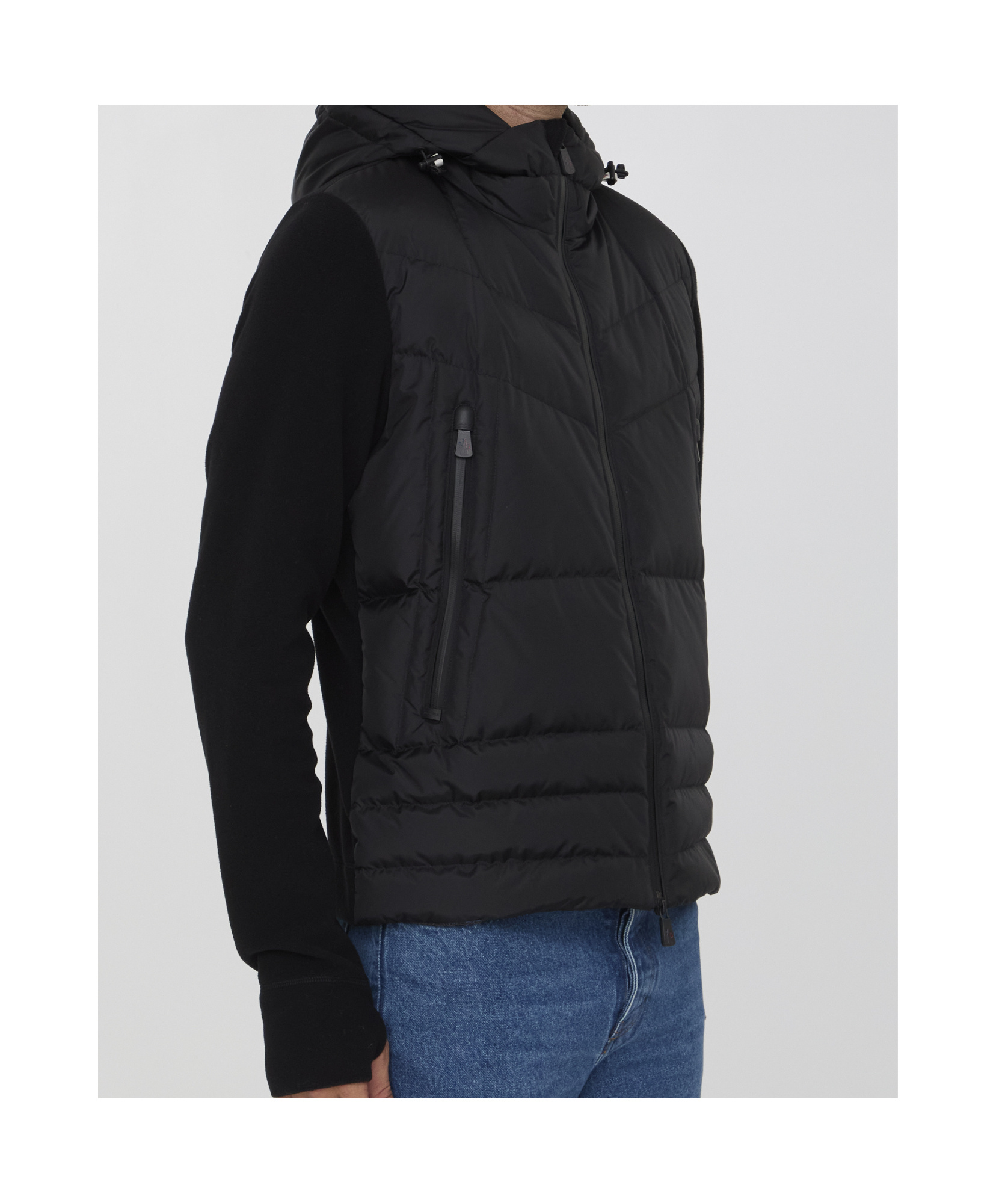 Moncler Grenoble Padded Hooded Cardigan In Black