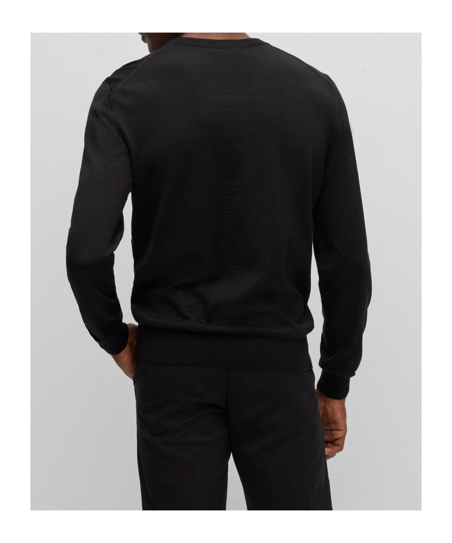 Hugo Boss Cotton-jersey Regular-fit Sweatshirt With Embroidered Logo In Black
