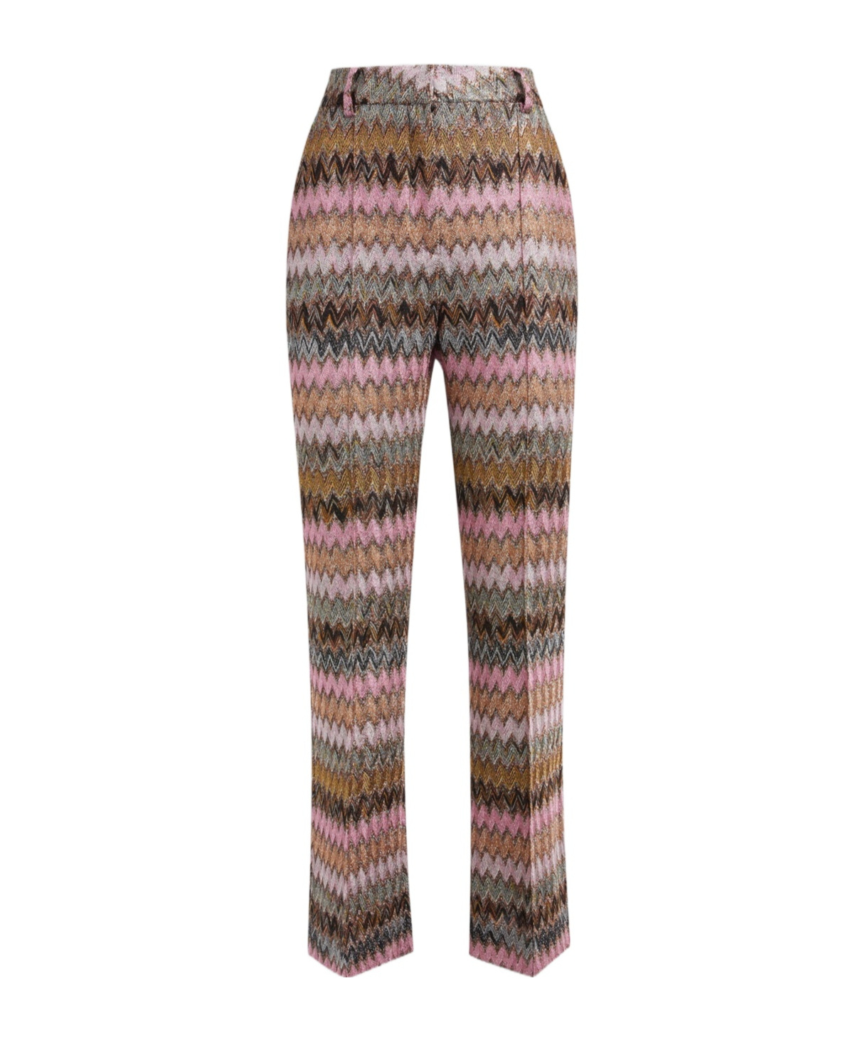 Missoni Trousers With Zig Zag Pattern In Brown