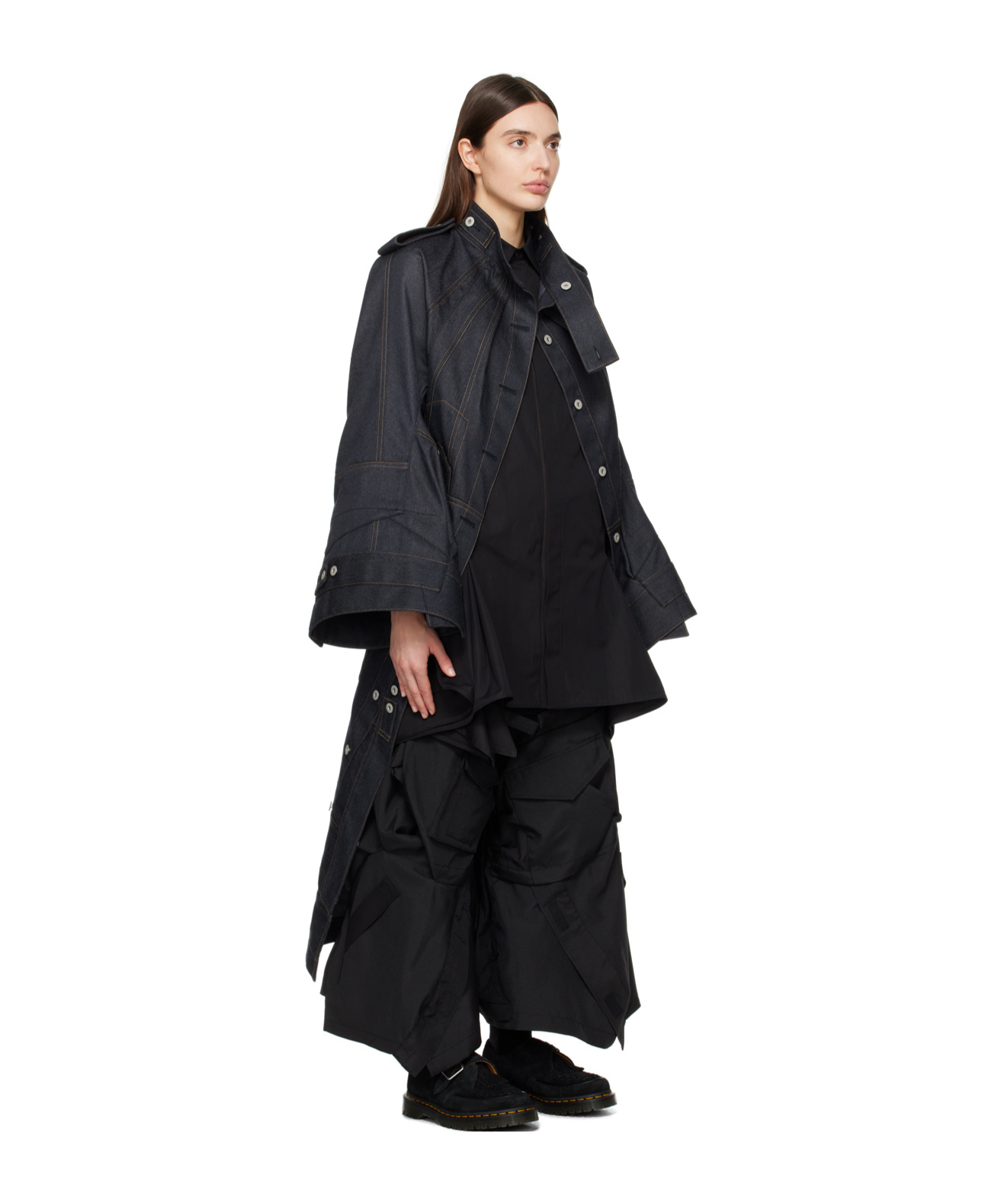 JUNYA WATANABE NON-ELASTIC SPLICING DENIM COAT