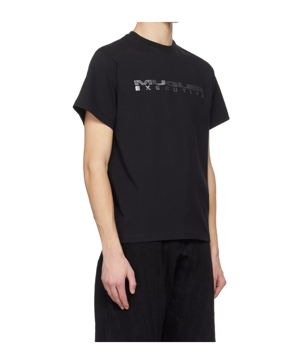 Mugler Emblem Patch T-shirt In Black