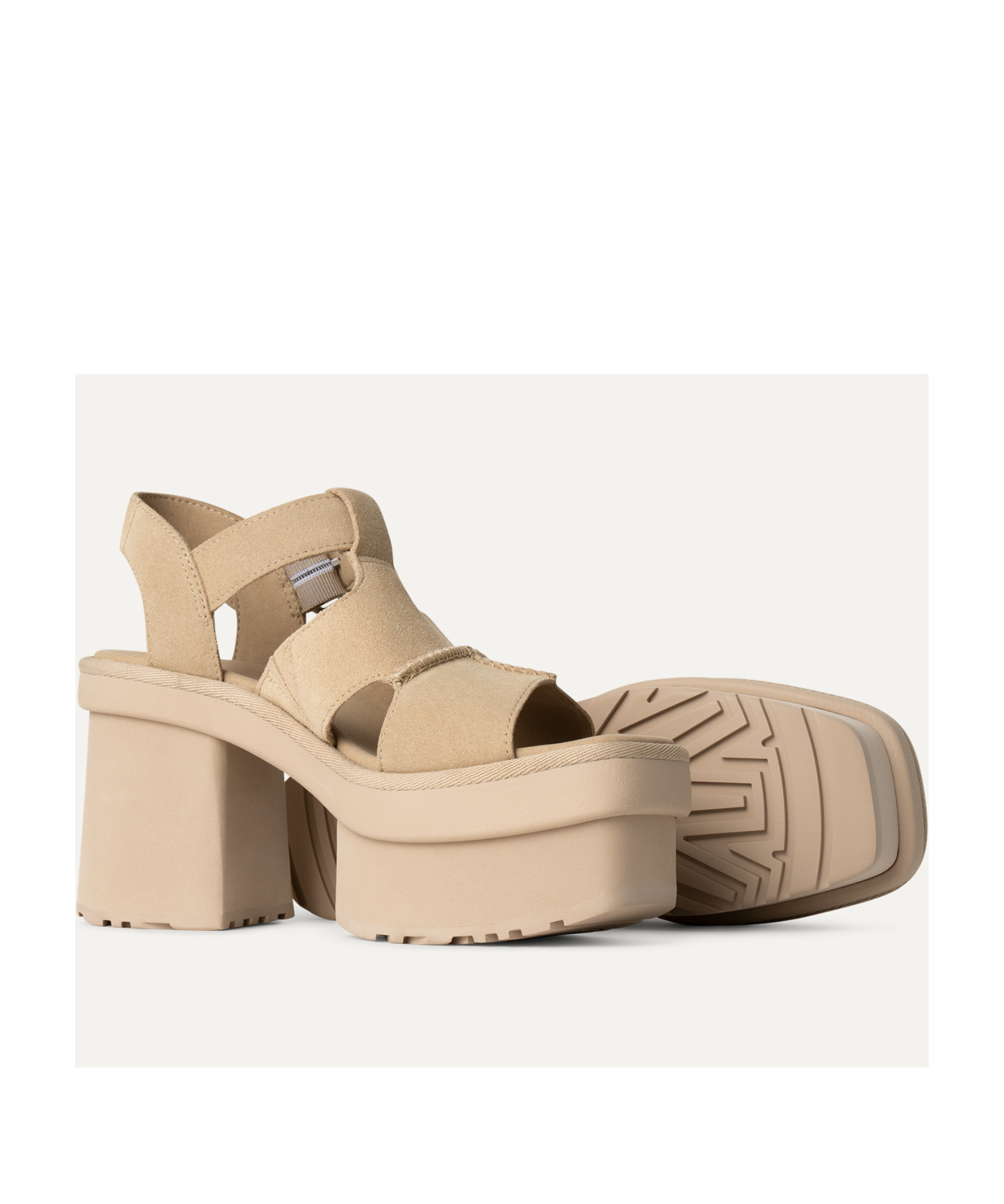 Ugg Platform High Heel Sandals In Mustard Seeds