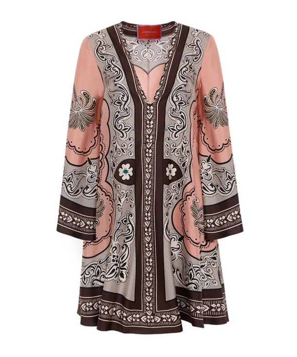 La Doublej 'magnifico' Multicolor Dress With All-over Graphic Print In Multicolor