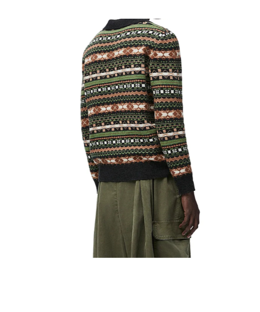 Loewe Autumn-winter Polo Sweater In Green Multi In Black