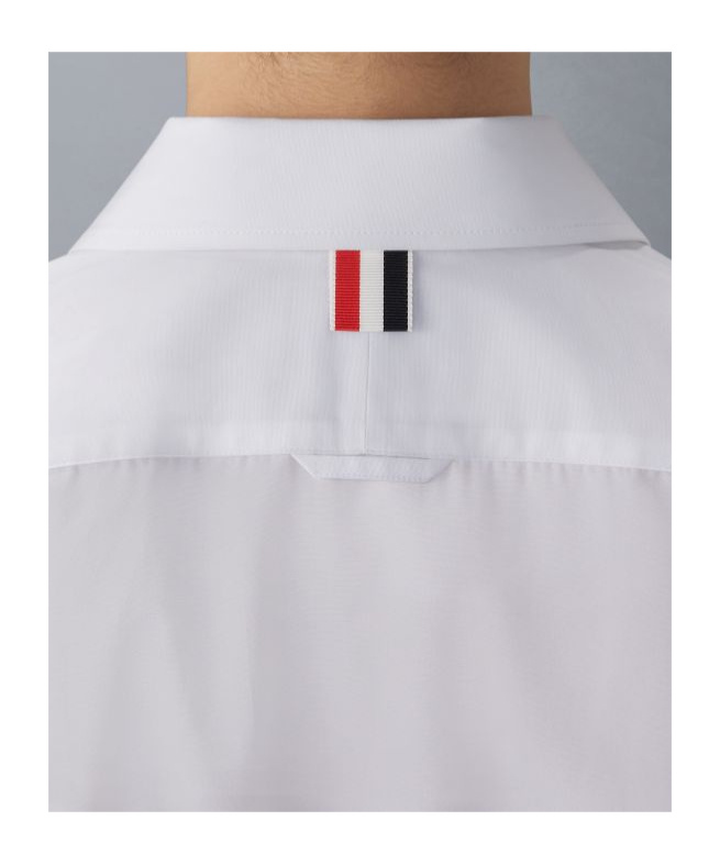 Thom Browne Long Sleeve Tucked Blouse In Poplin White In White