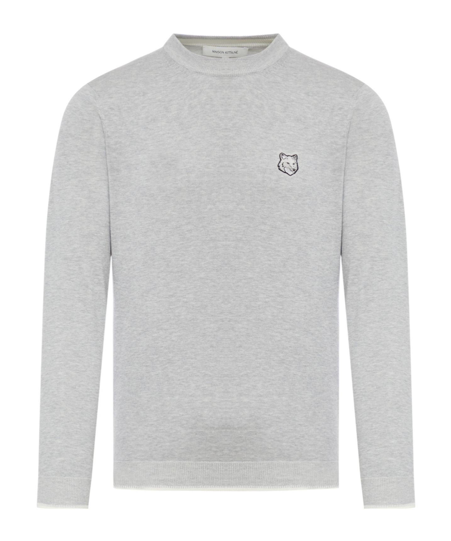 Shop Maison Kitsuné Fox Head Patch Fine-knit Jumper In White