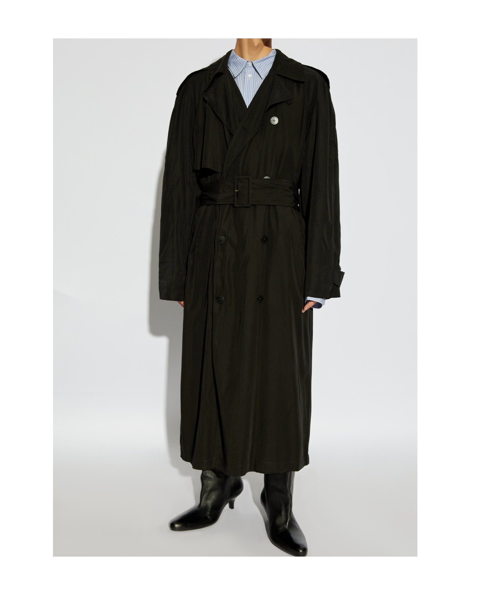 Balenciaga Cotton Car Coat In Black