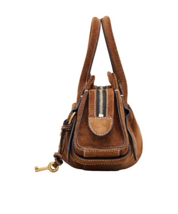 Marc Jacobs The Suede Cristina Small Satchel In Brown