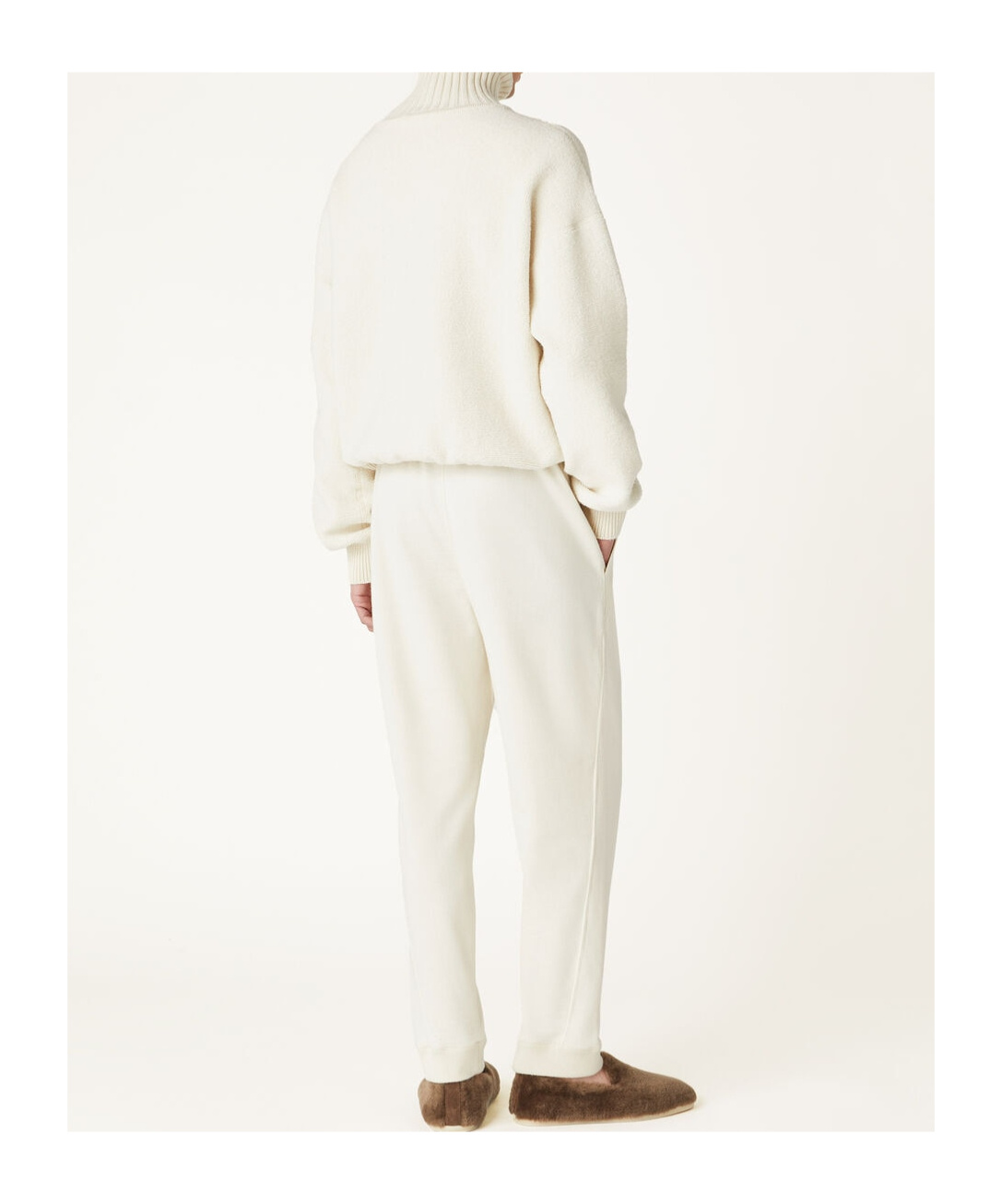Loro Piana Cocooning Turtleneck Sweater In Cream Almond