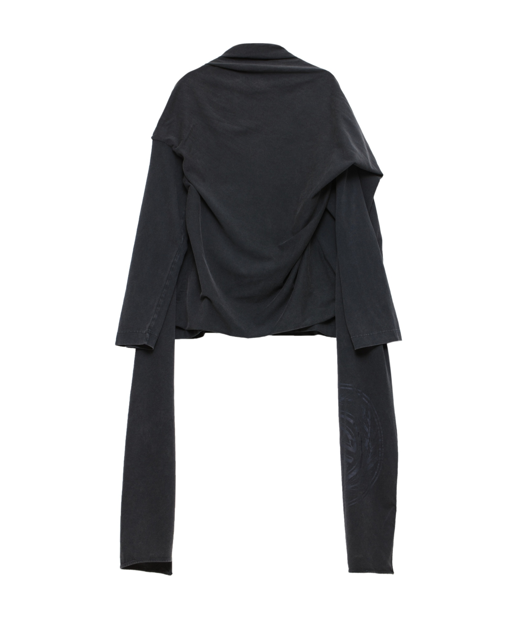 Jean Paul Gaultier Deconstructed Pleated Scarf Logo T-shirt In Black