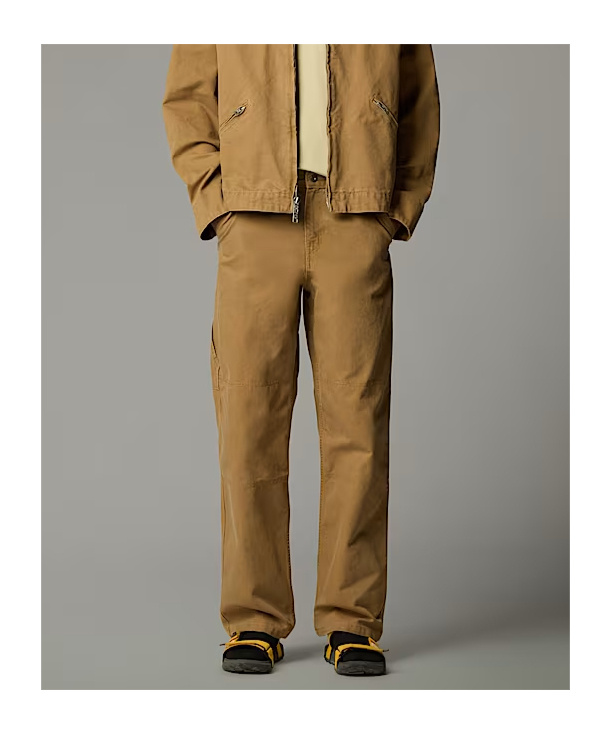The North Face Tan Cedar Canvas Work Trousers In Utility Brown