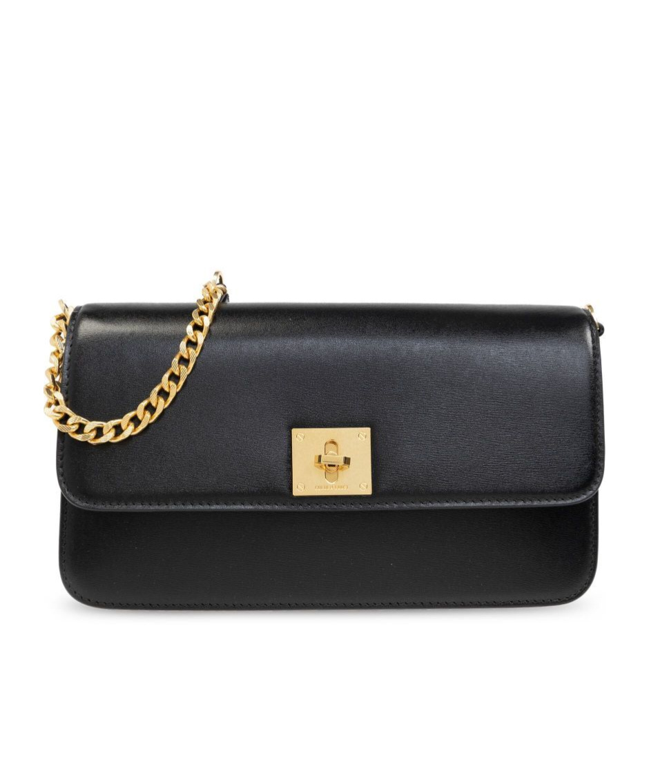 Golden Goose Gioia Bag In Black Palmellato Leather With Gold Details In Black