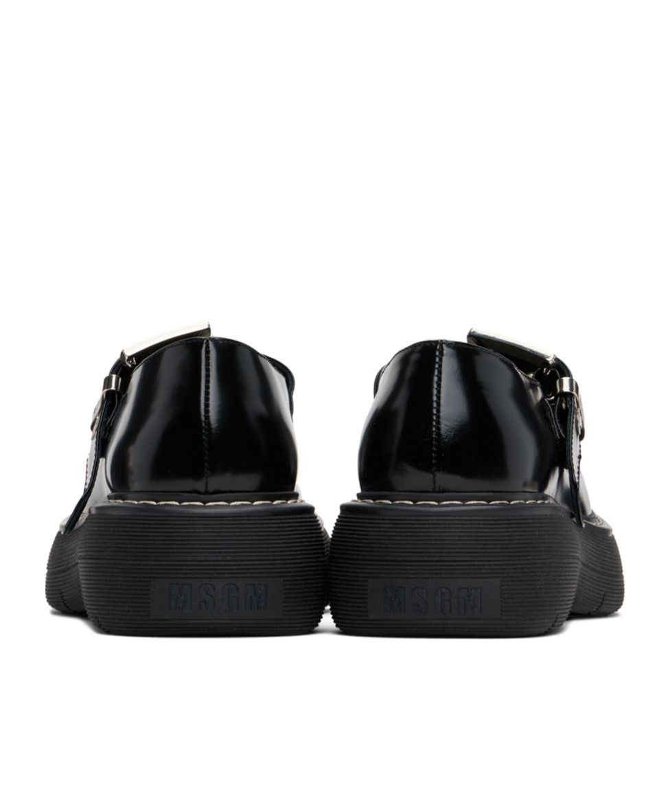 Msgm Buckle Platform Mary Jane Shoes In Black