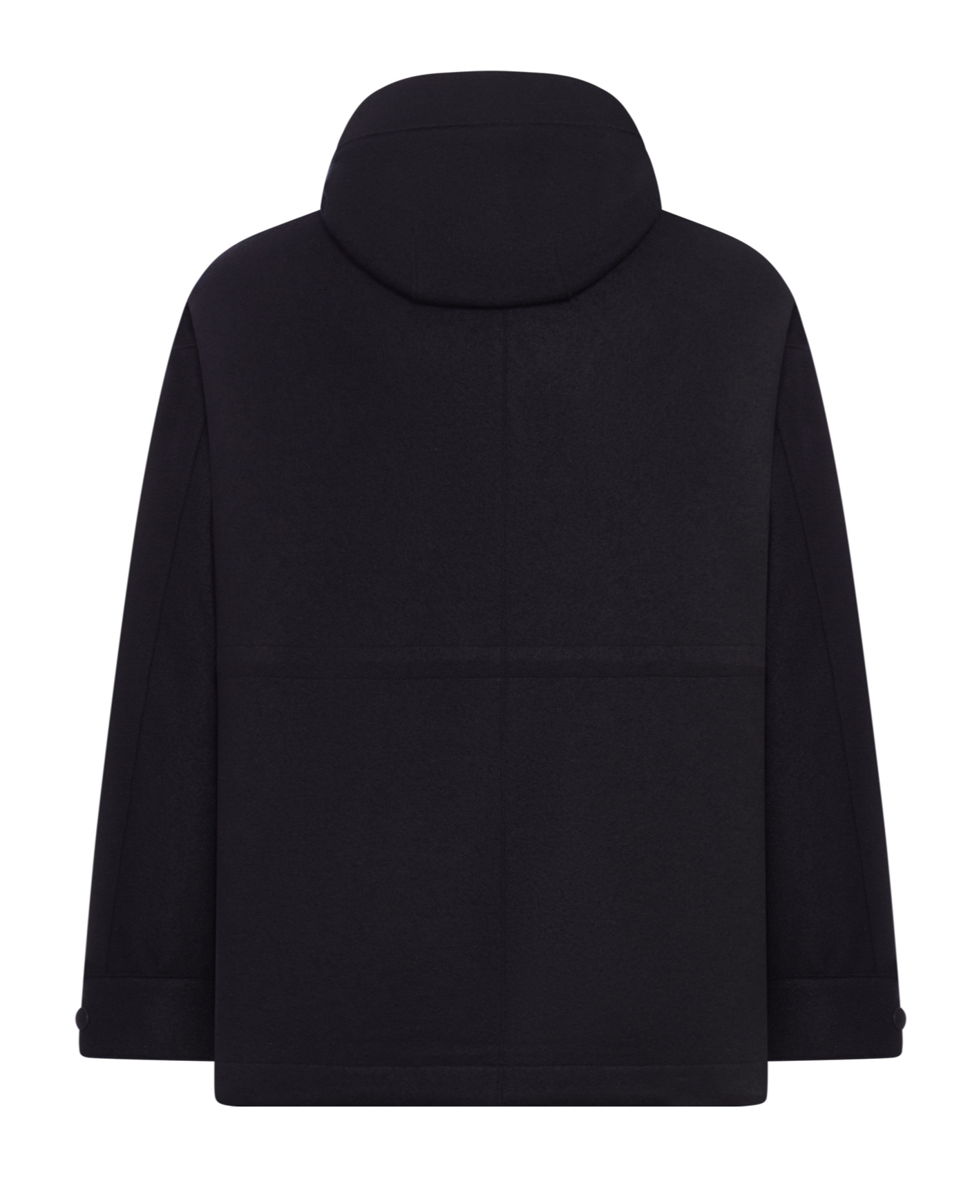 Transit Loose Fit Zip-up Sahara Jacket In Virgin Wool Cloth In Black