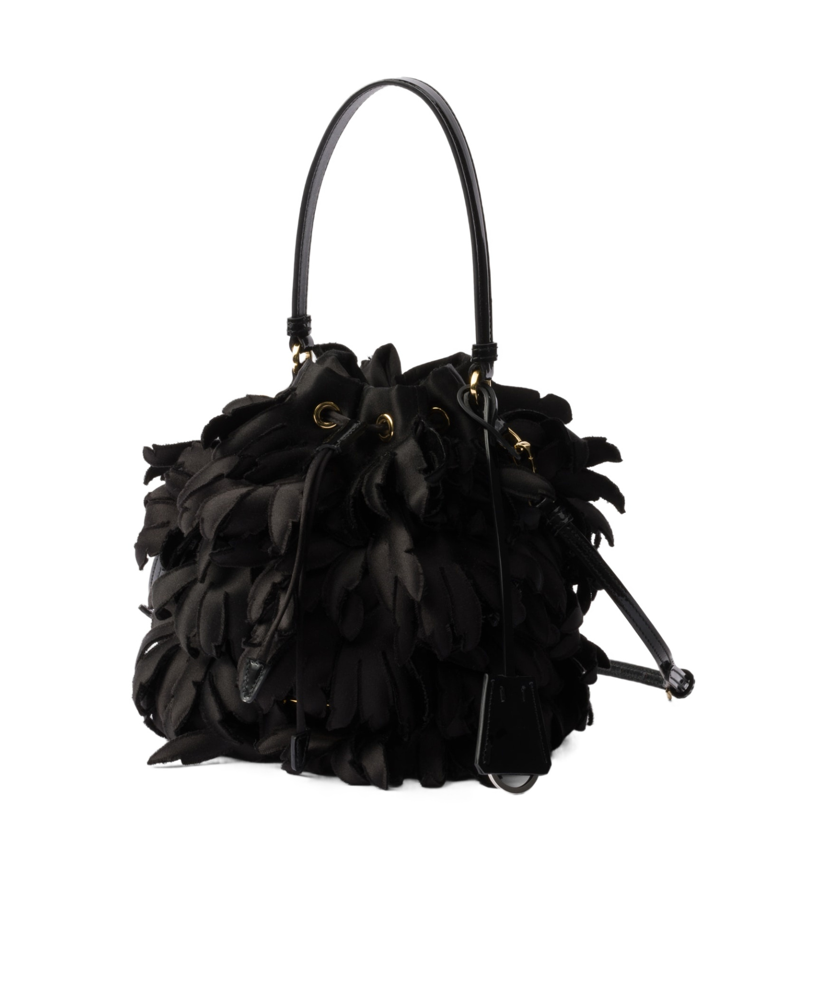 Prada Satin And Patent Leather Mini-bag In Black