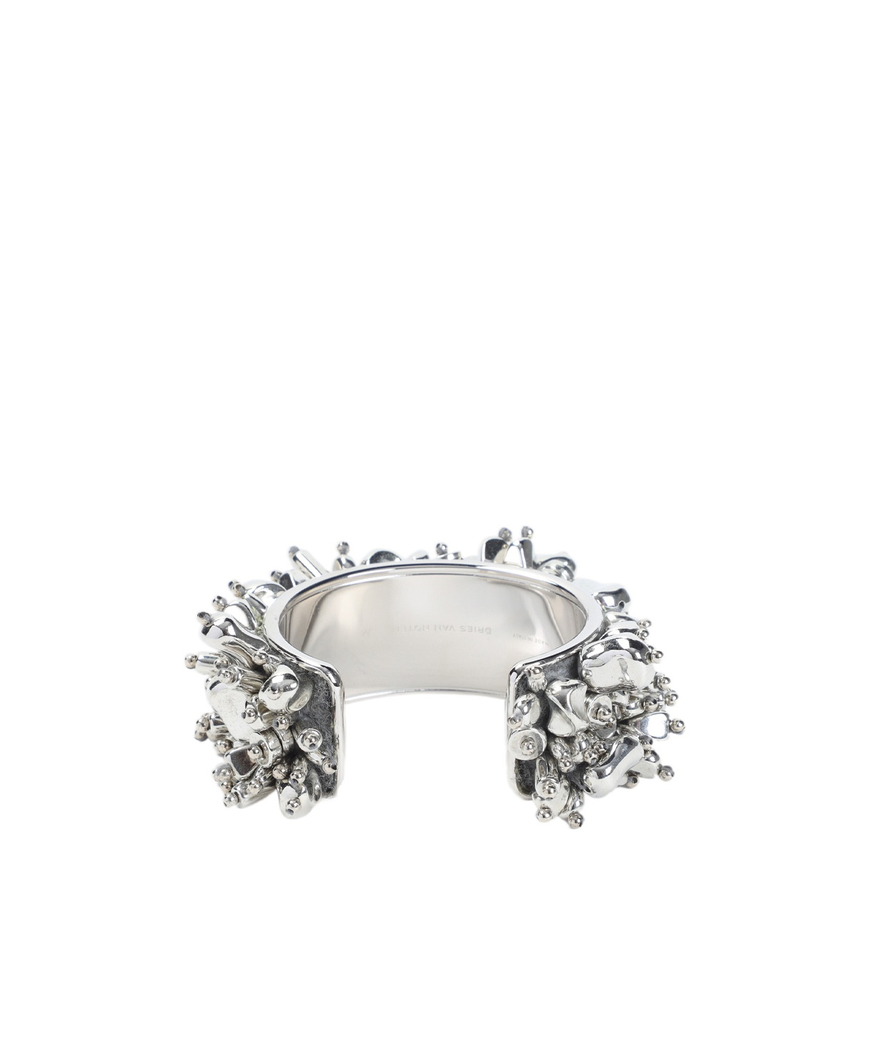 Dries Van Noten Intricate Metallic Textured Bracelet In Metallic