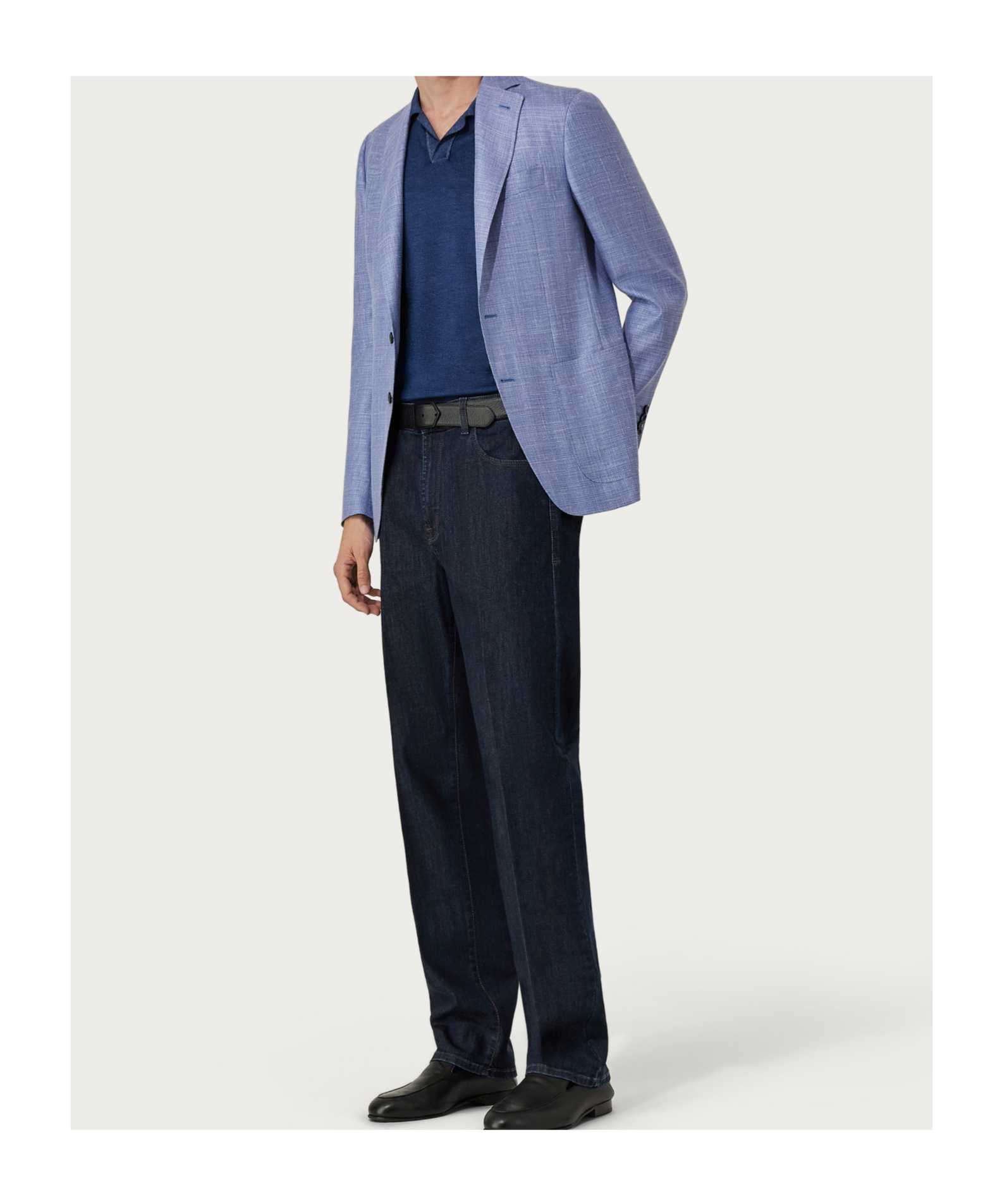 Canali Jeans With Belt Loops In Blue