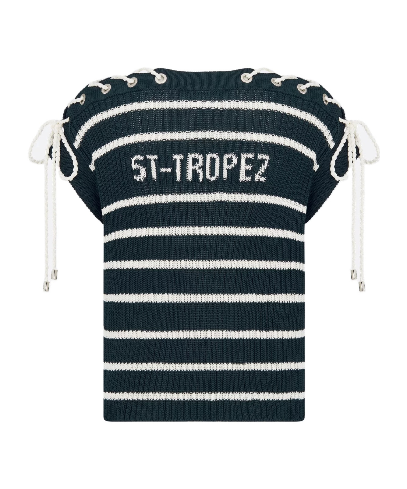 Dior Iviera Sweater With Laced Cap Sleeves In Blue