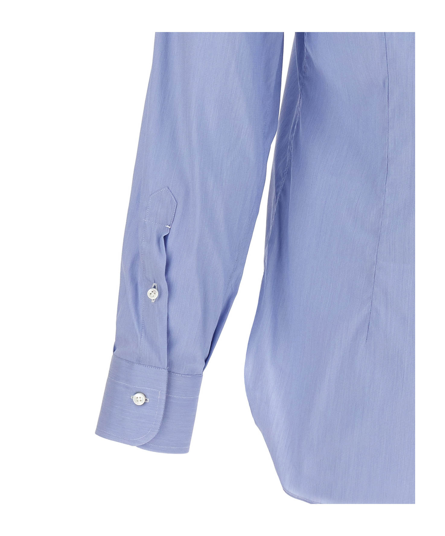 Barba Napoli Barba Tailored Poplin Shirt With Button Closure In Blue