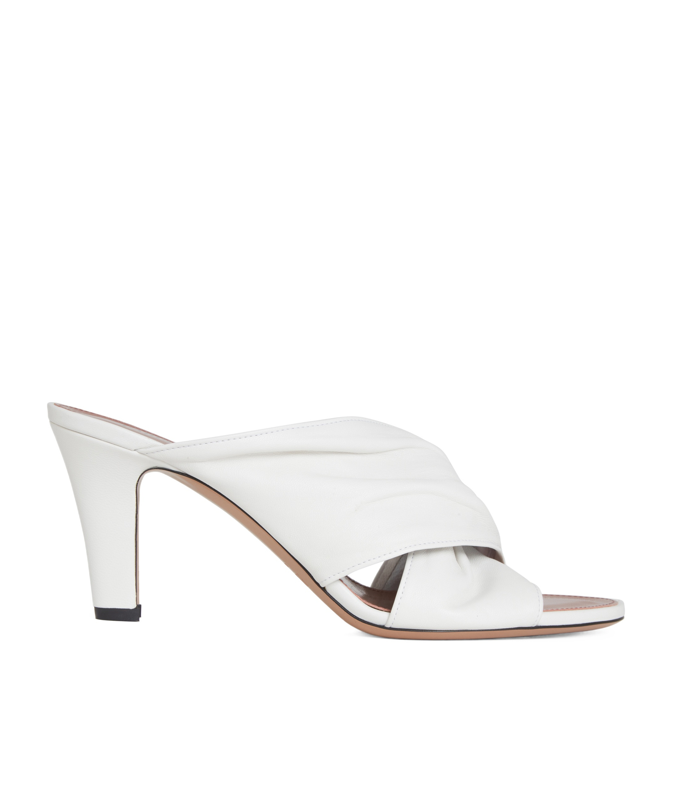 Paris Texas Maria Ruched Mules In White