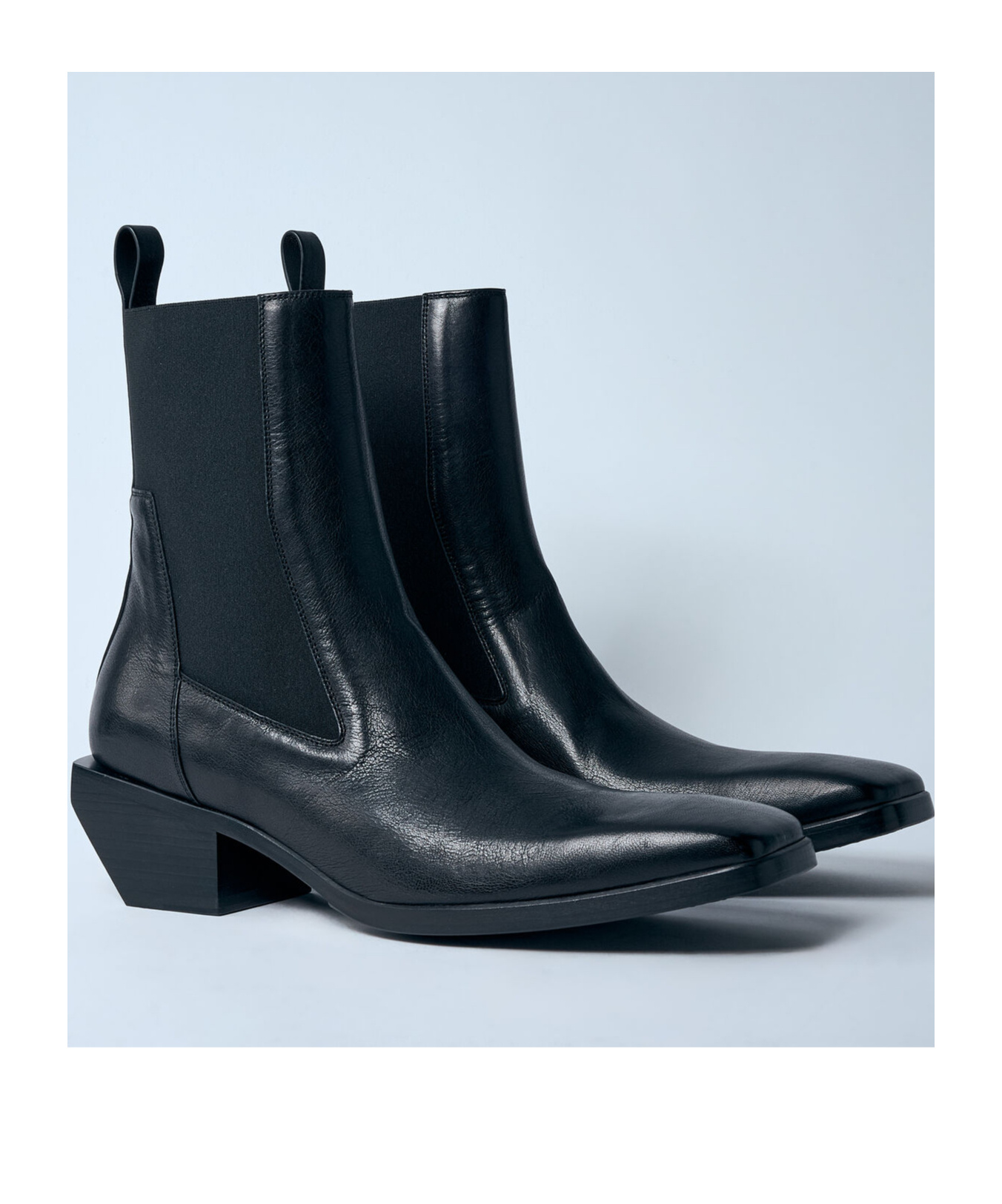 Rick Owens Square Toe Boots In Black