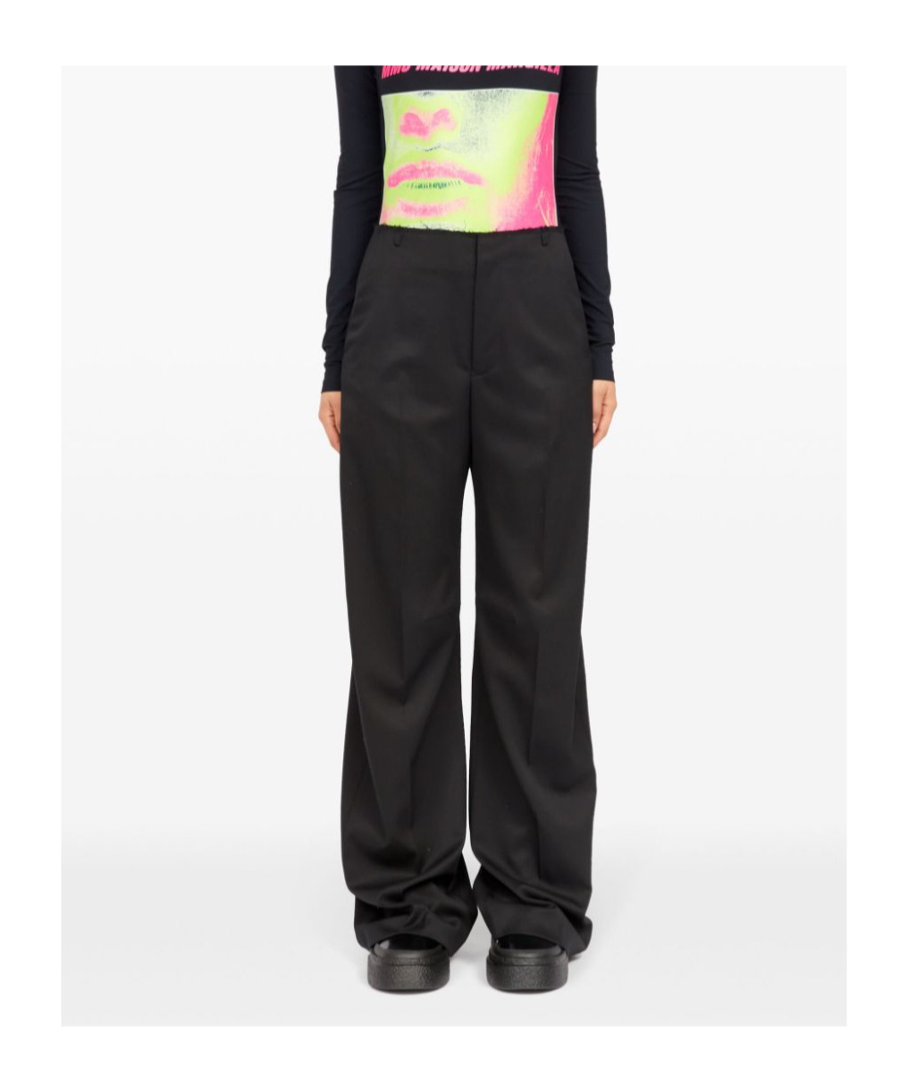 Mm6 Maison Margiela Zippered Casual Pants In Black