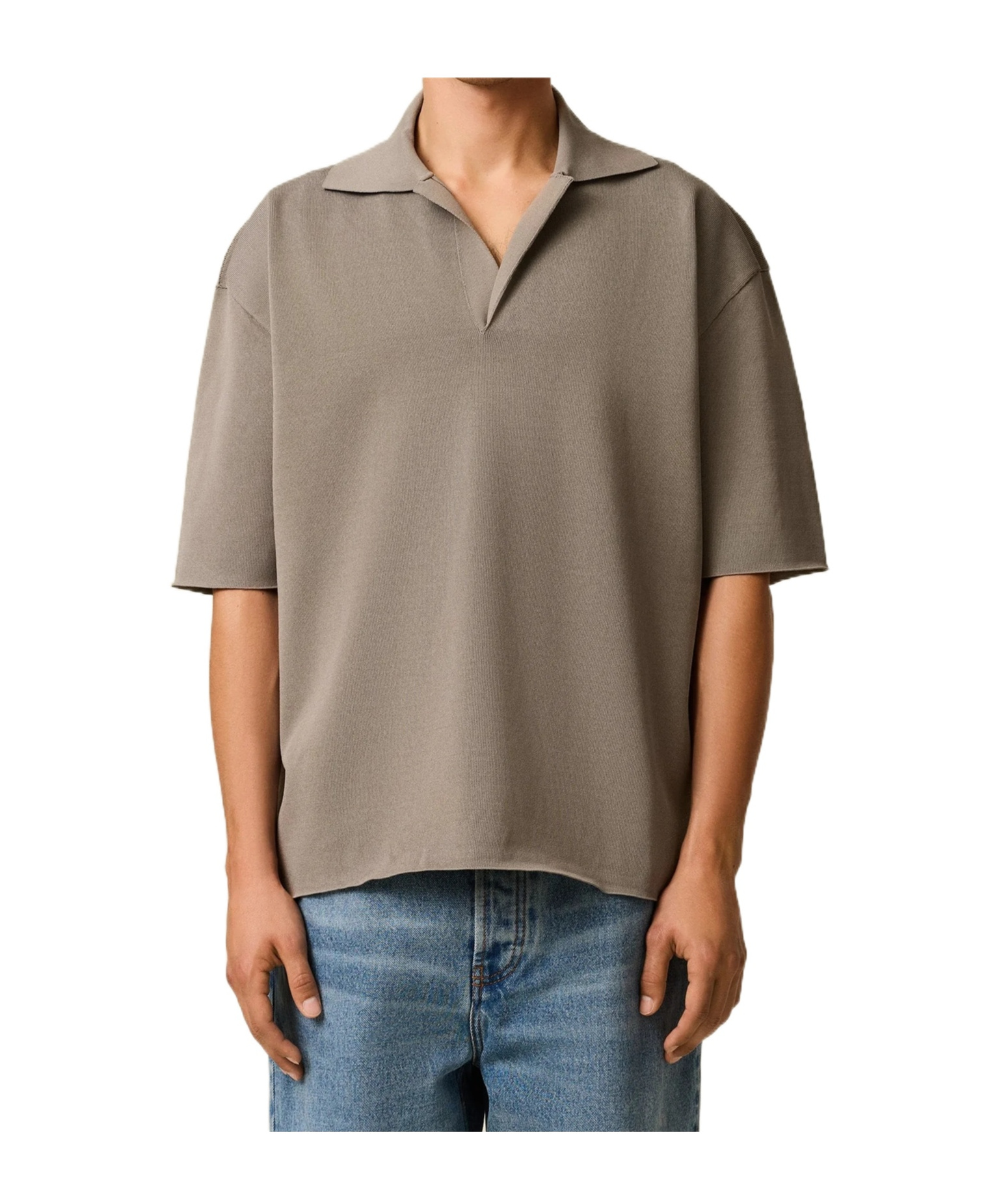 Shop Ami Alexandre Mattiussi Short Sleeve Polo Shirt In Smoky Grey