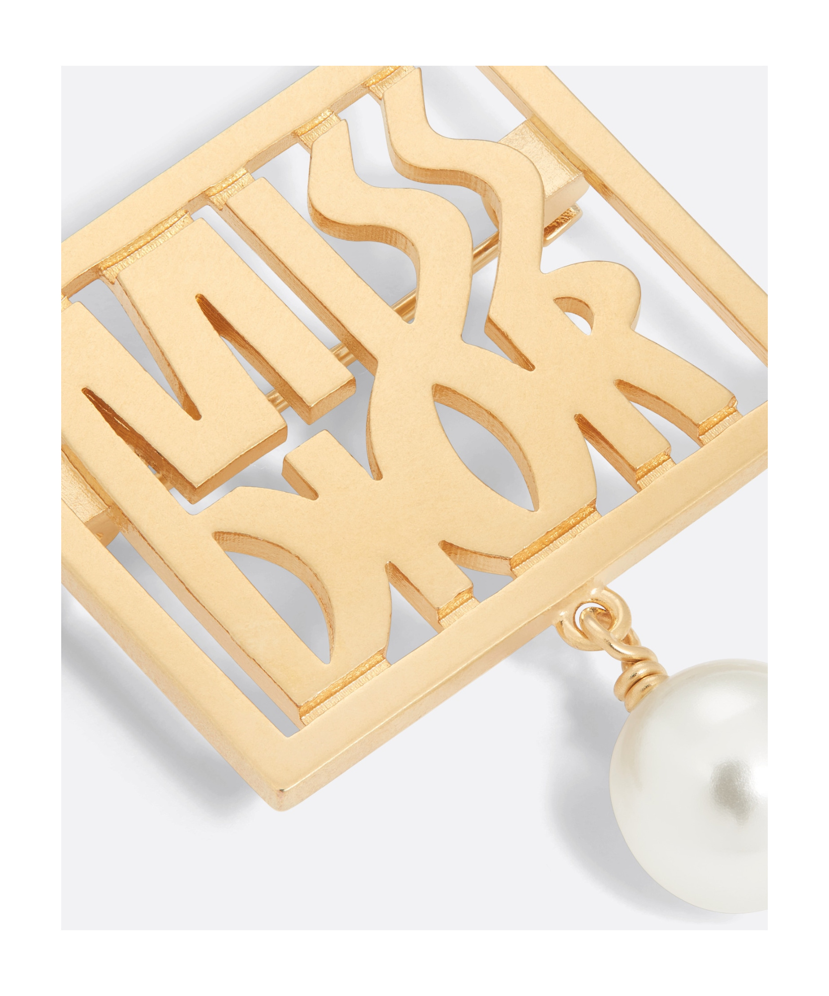 Shop Dior Miss Brooch In Yellow