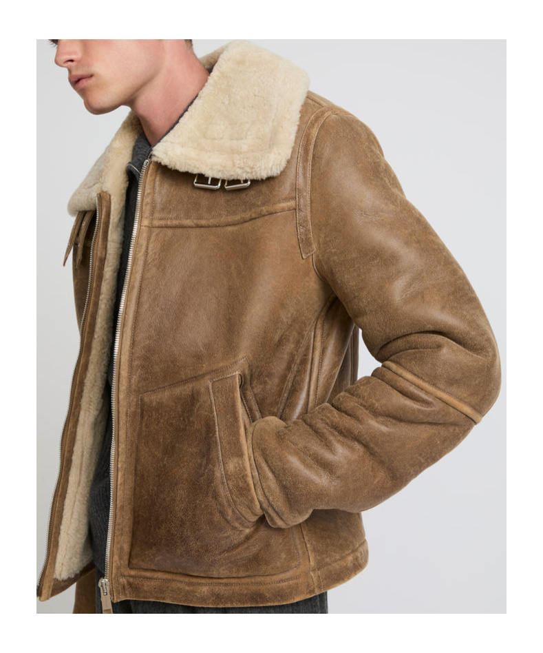 Shop Yves Salomon Shearling Bomber Jacket In Brown