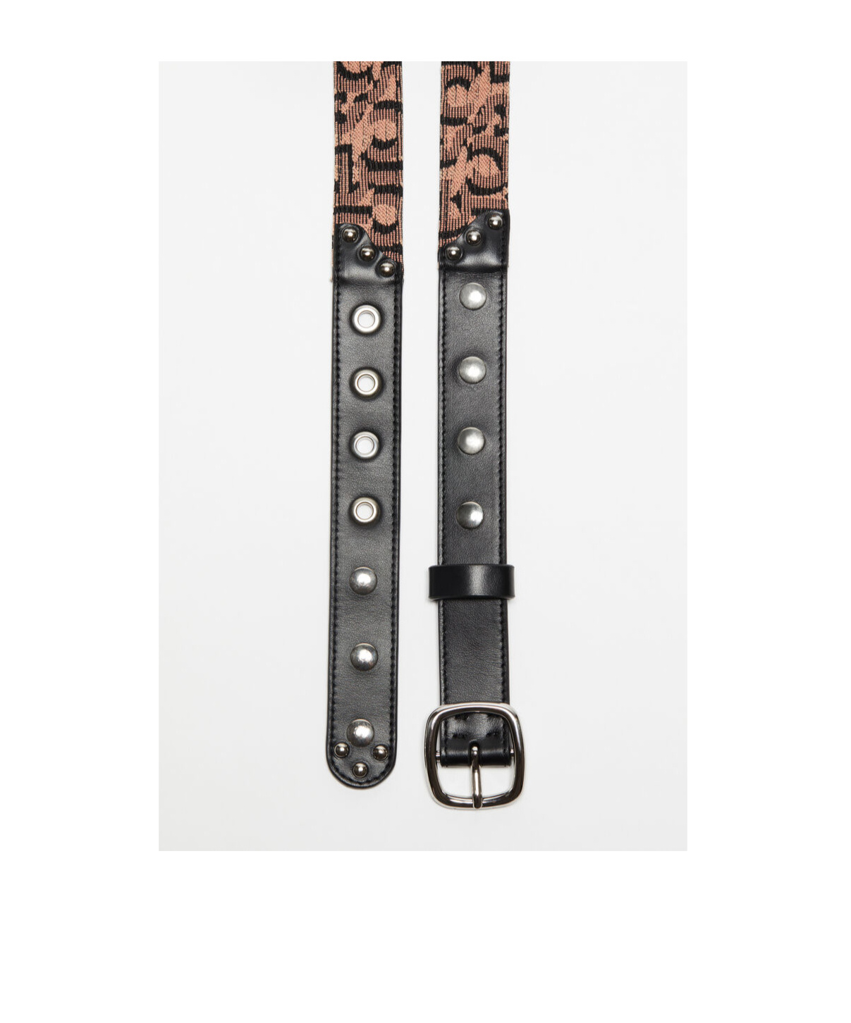 Acne Studios Monogram-jacquard Leather Belt In Black