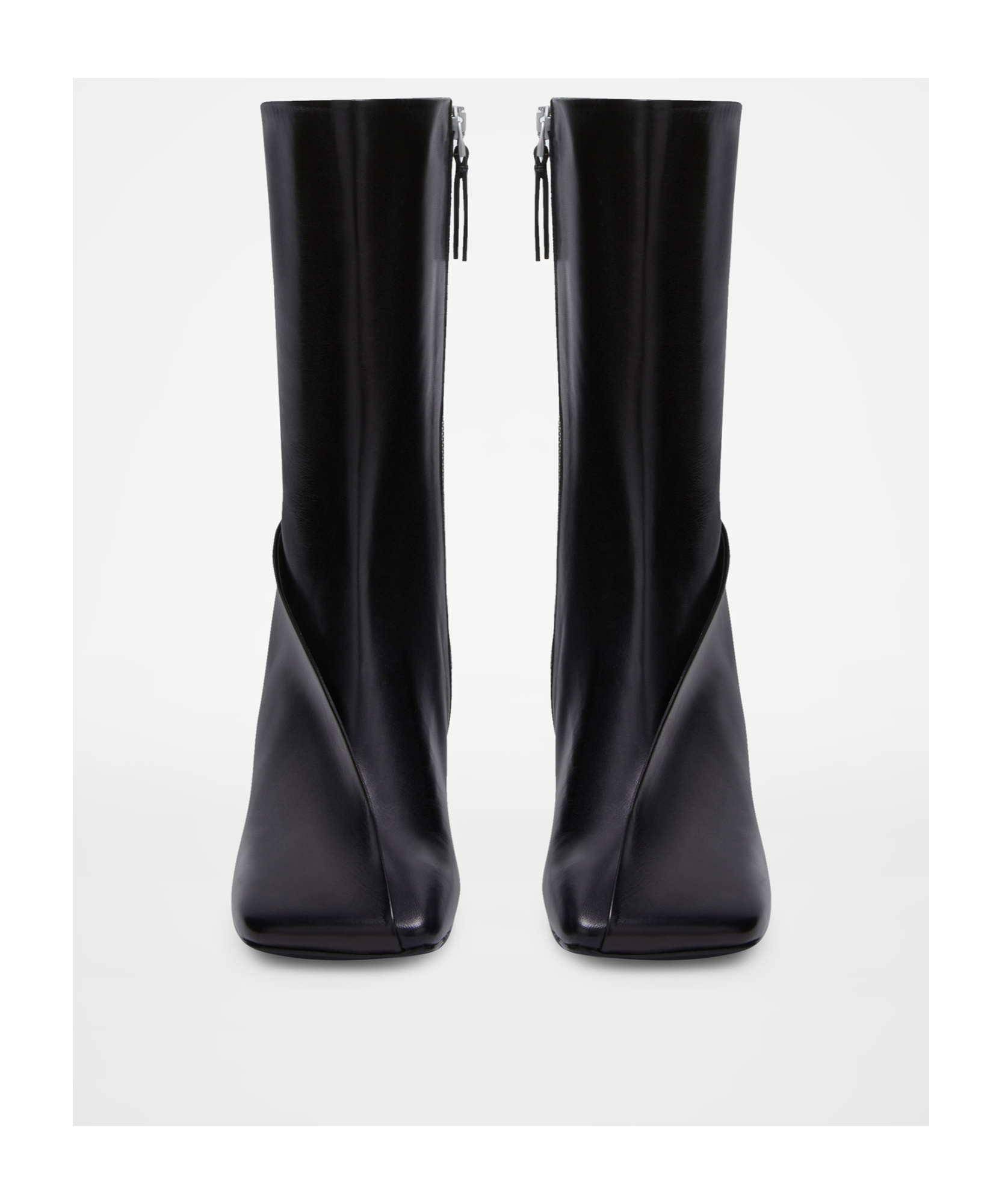 Jil Sander Square Toe Panelled Ankle Boots In Black