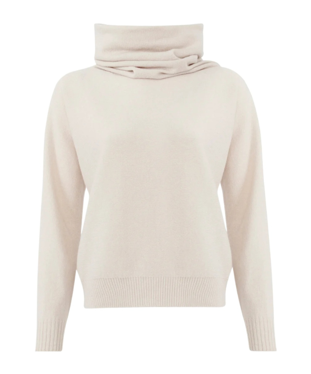 D Exterior Long-sleeved Ribbed Sweater In White