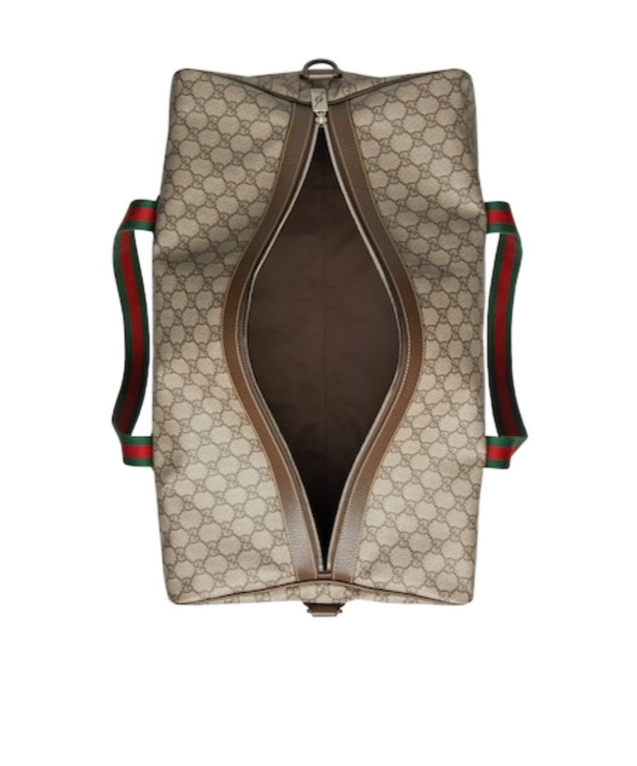 Gucci Large Duffle Bag With Web In Nude