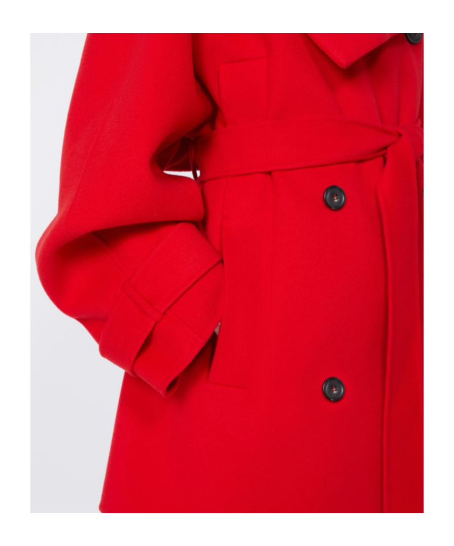 Sportmax Belted Double-breasted Trench Coat In Red