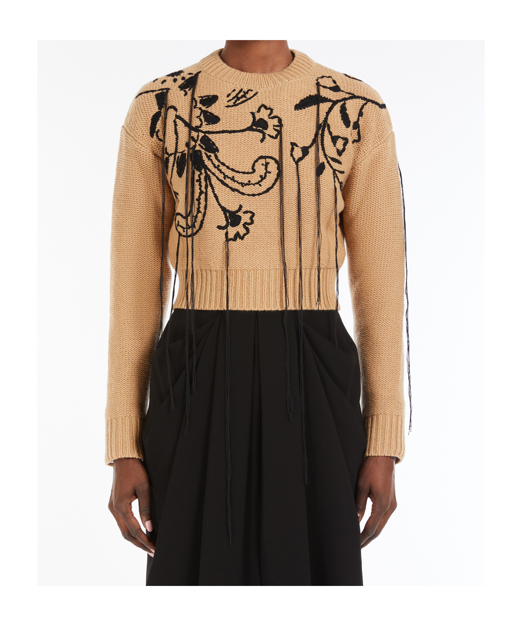Max Mara Short Wool And Cashmere Jumper In Nude