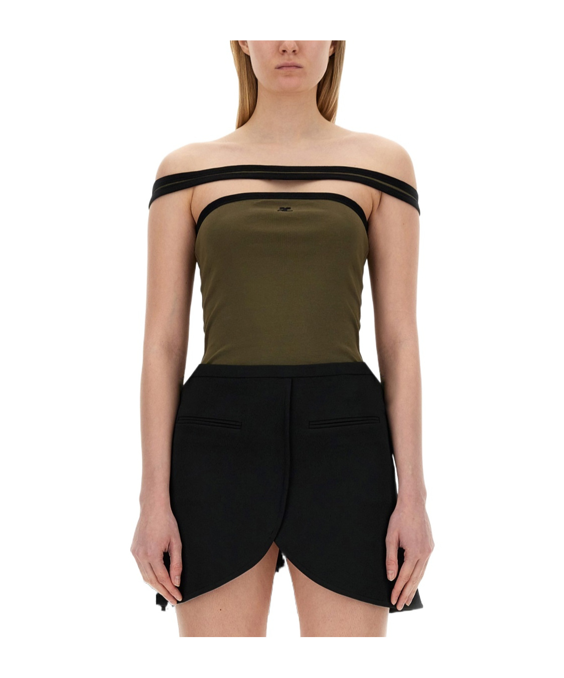 Courrèges Hyperbole Contrast Top In Black