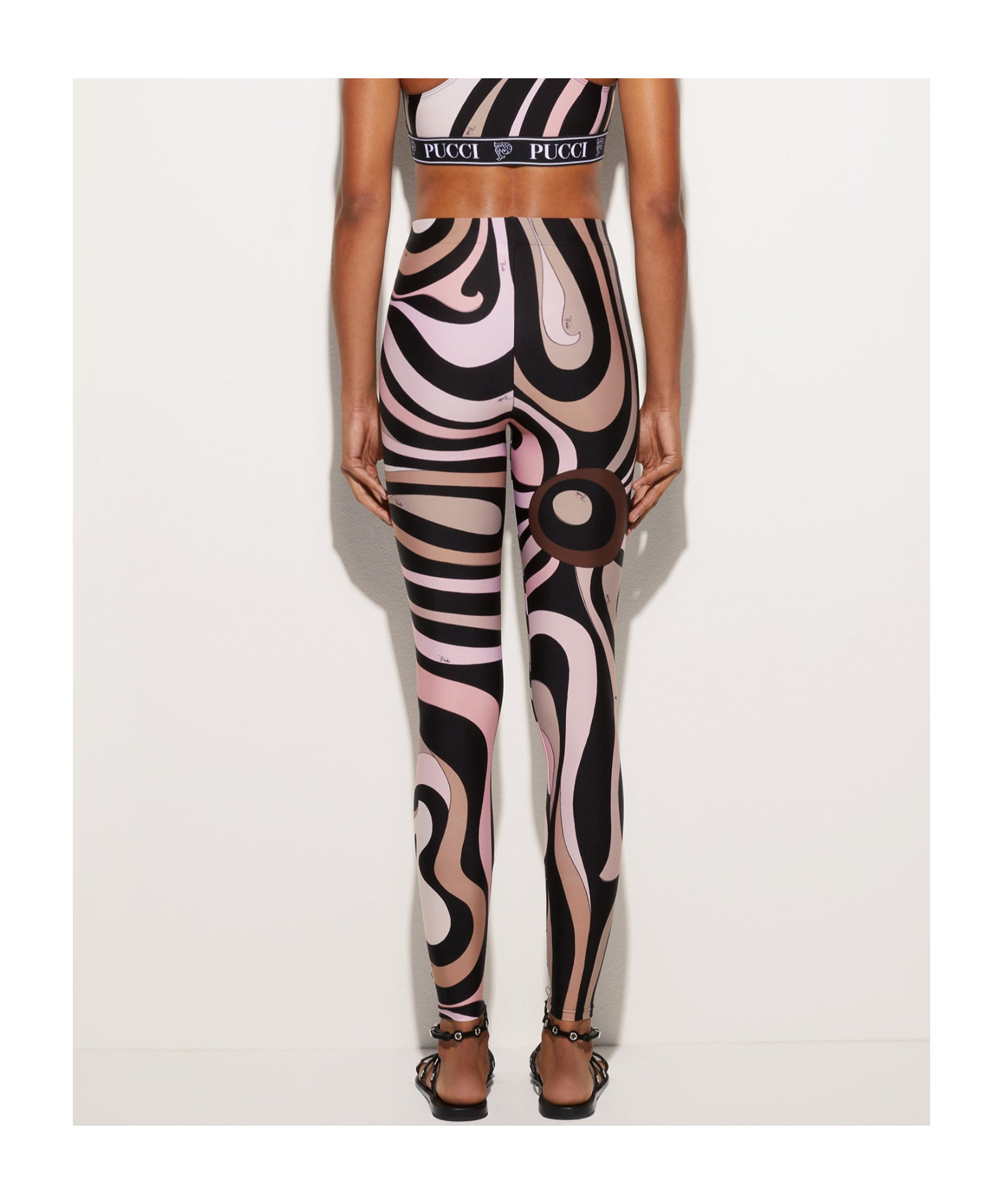 Pucci High-waisted Stretch Fit Abstract Pattern Leggings In Black