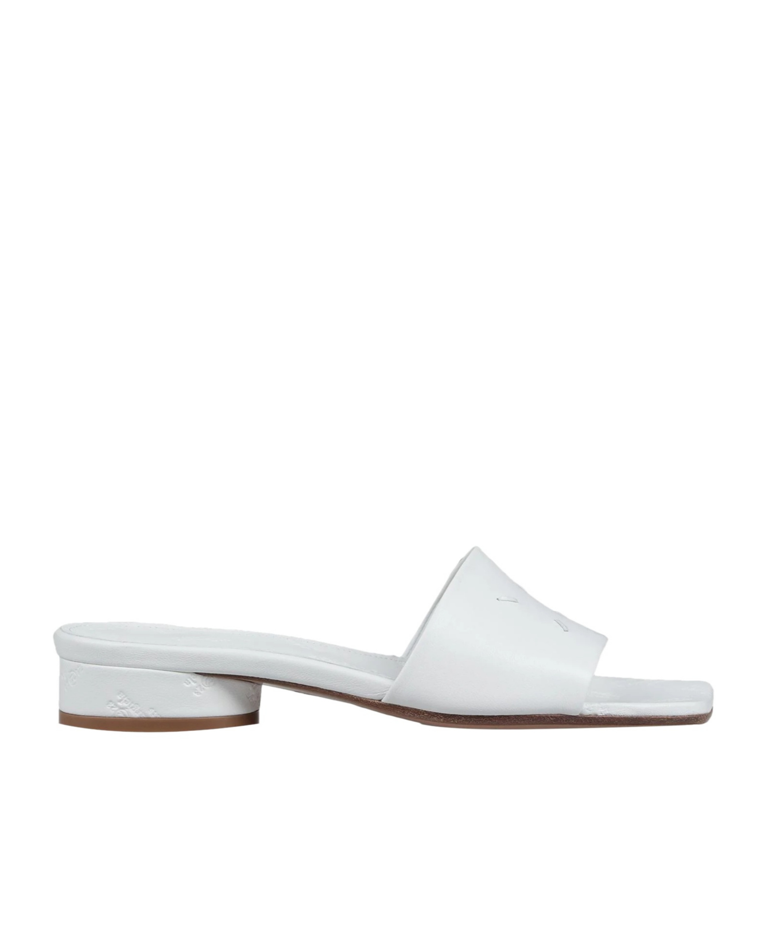 Maison Margiela Minimalist Leather Slippers In White