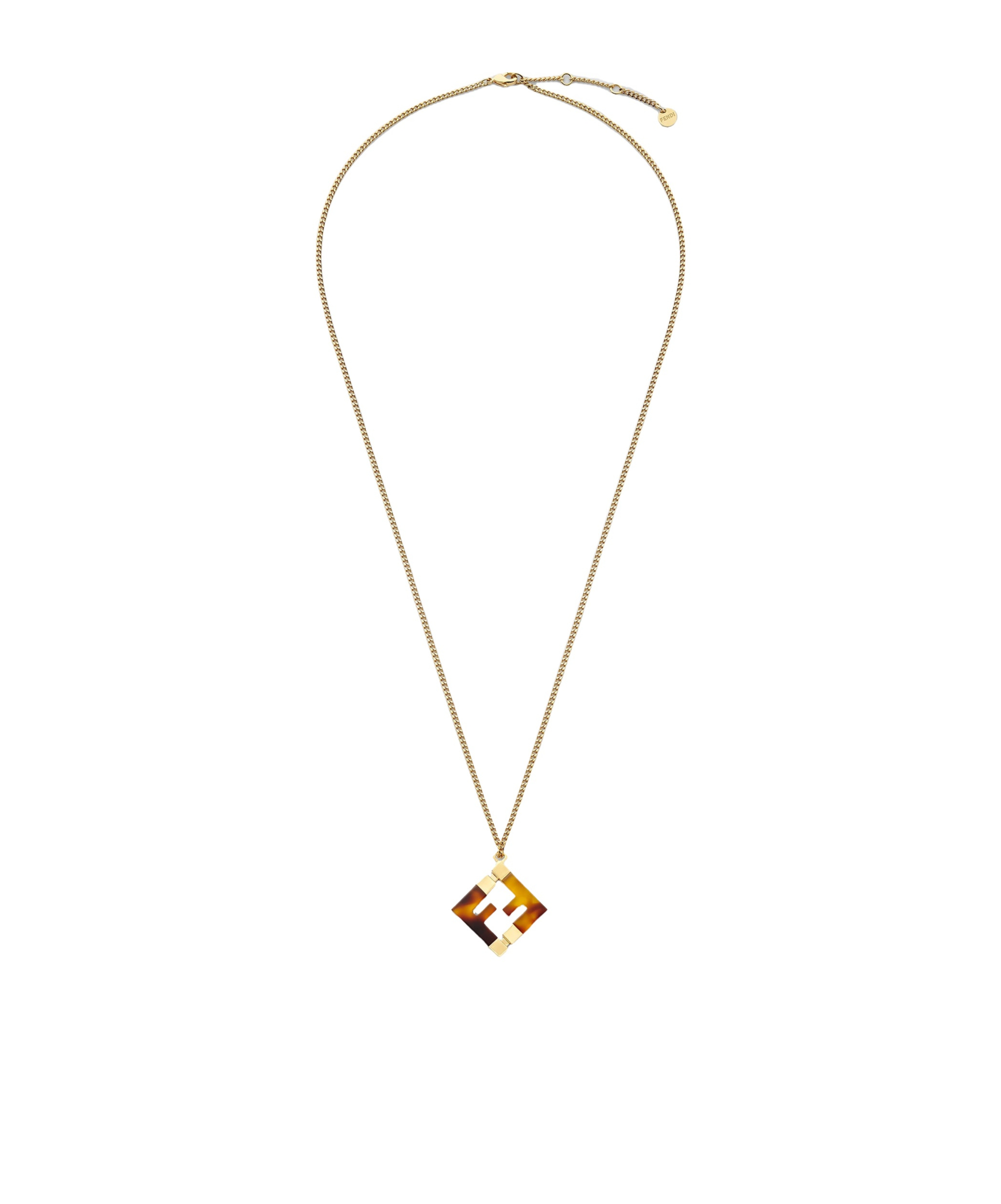 Fendi Metal And Plexiglass Necklace In Yellow