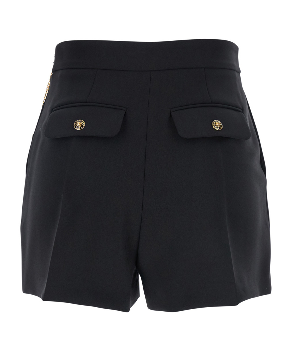 Elisabetta Franchi Chain Detailed Slim Fit Shorts In Black