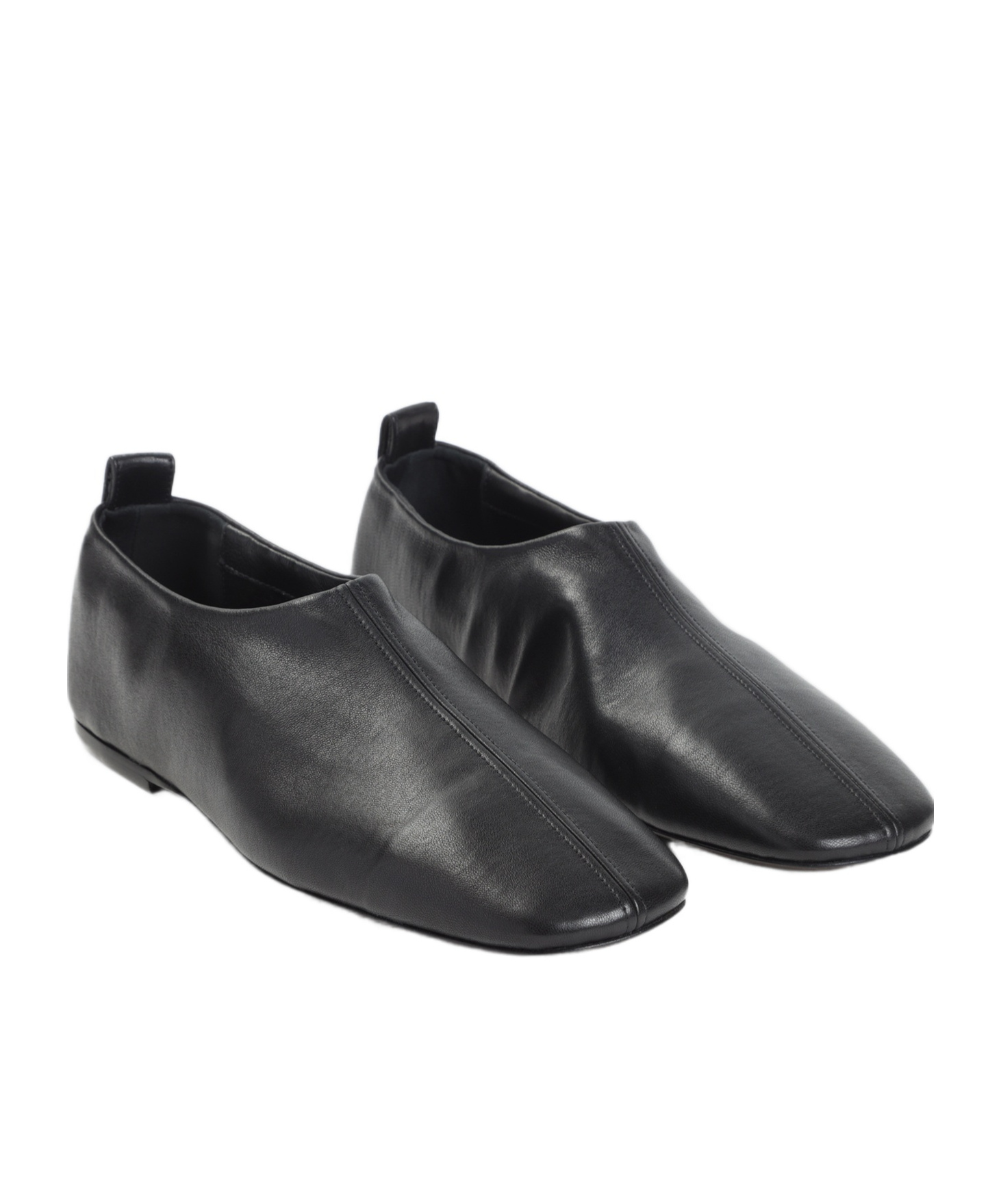 Dries Van Noten Soft Black Leather Loafers With Squared Toe In Black